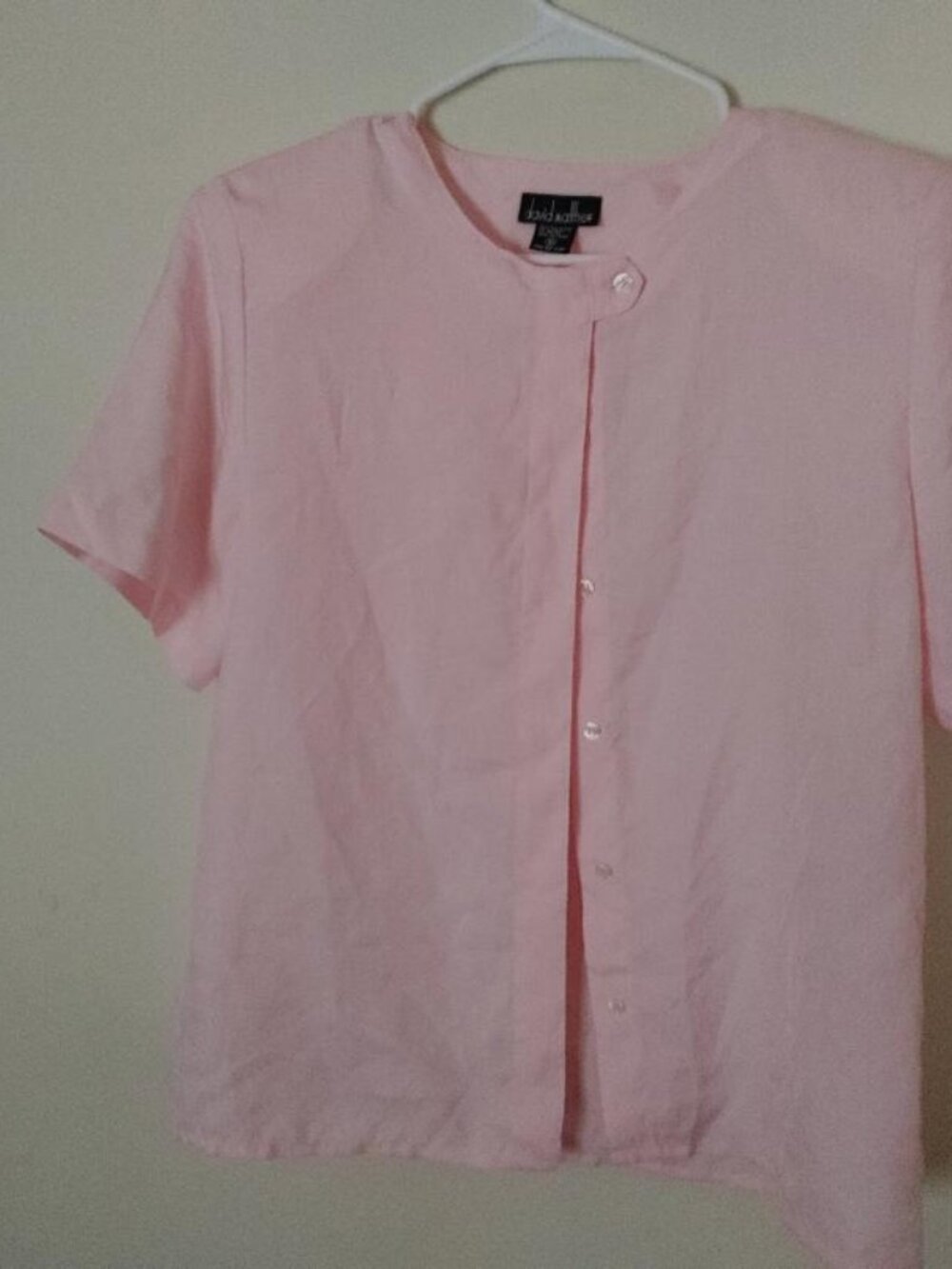 Vintage David Matthew Size 10 Pink 100% Polyester Short-Sleeved Shirt